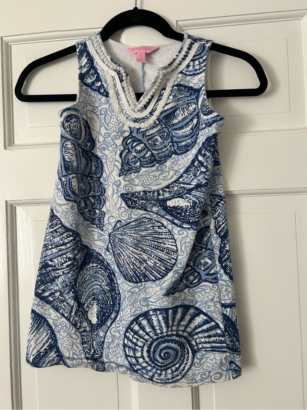 Lilly Pulitzer Blue and White Seashell Shift Dress
